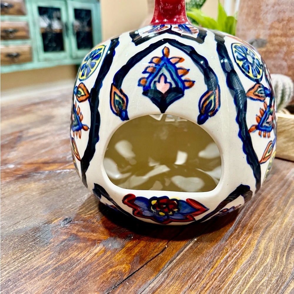 Colorful Ceramic Pumpkin Lantern - Picture 3 of 6